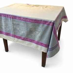 Vintage SUD ETOFFE French Provincial Olive Oil Theme Jacquard Tablecloth#0920254